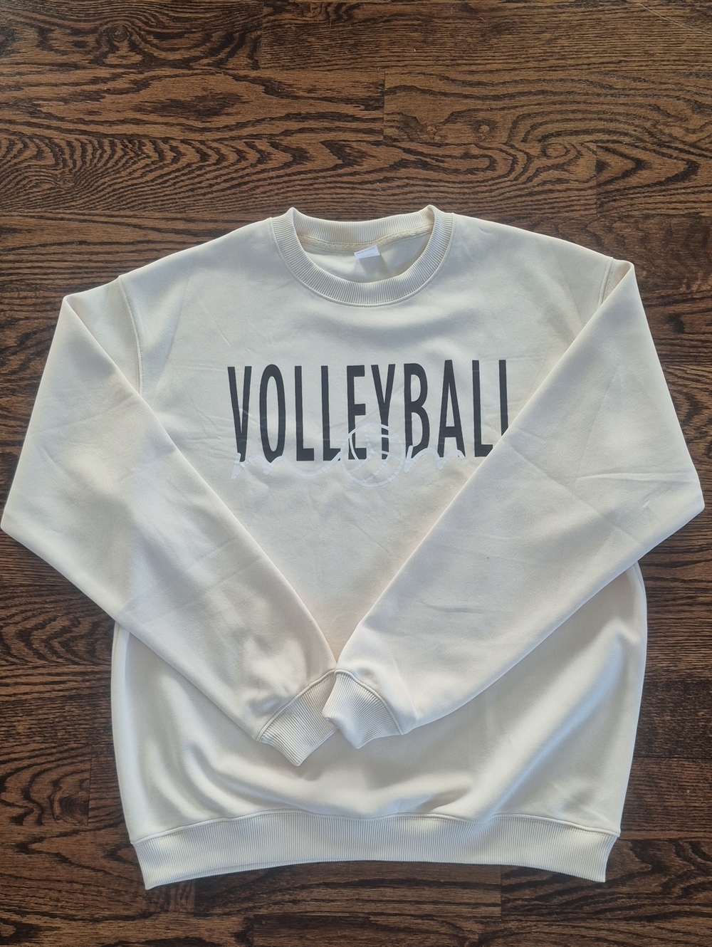 Volleyball Graphic Crewneck Sweatshirt - Pale Yellow Unisex Medium Brand New